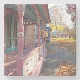 Posavasos De Piedra Luz otoñal en la fila de la cabaña - Viñero de Mar