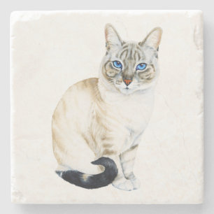 Posavasos De Piedra Lynx Point Siamese Cat