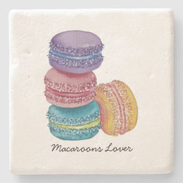 Posavasos De Piedra Macarones De Arcoiris Cuidados En Acuarela