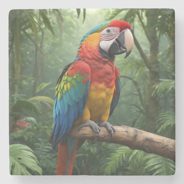 Posavasos De Piedra Macaw Parrot (Anverso)