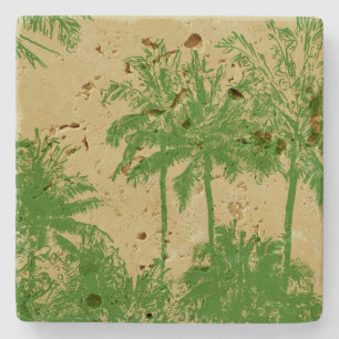 Posavasos De Piedra Macena Beach Hawaiian Sketchy Palms