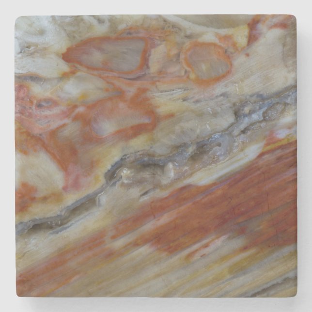 Posavasos De Piedra Madera Petrificada Estriada (Anverso)