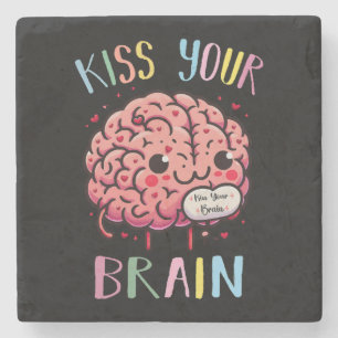 Posavasos De Piedra Maestra Besa Tu Cerebro