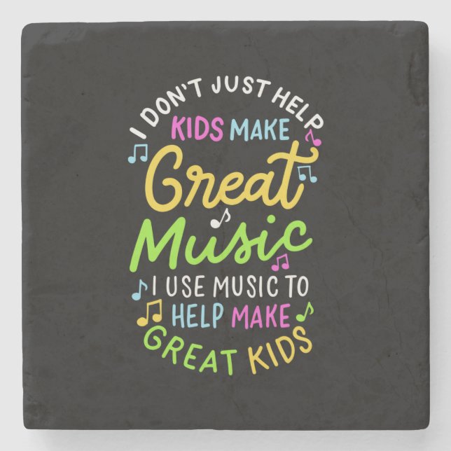 Posavasos De Piedra Maestra de Música - Ayuda a los niños a hacer rega (Anverso)