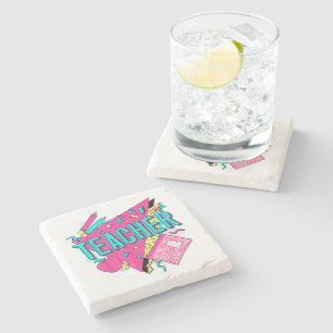 Posavasos De Piedra Maestro 90s Retro Colorido Maestro Regreso a la Es