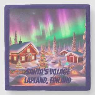 Posavasos De Piedra Magical Winter Wonderland: El pueblo de Santa