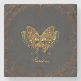 Posavasos De Piedra Magnífica mariposa elegante.