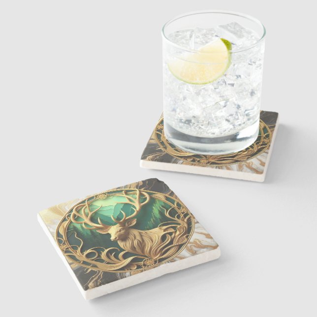 Posavasos De Piedra Magnífico Águila Con Vistas Al Lago Serene (Lateral)