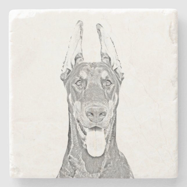 Posavasos De Piedra Magnífico lápiz Doberman Pinscher Márble Coaster (Anverso)
