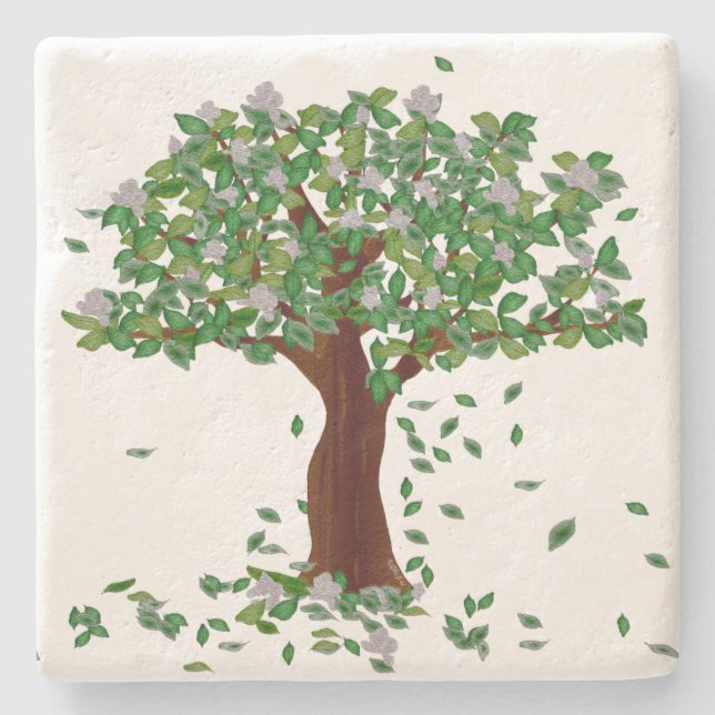 Posavasos De Piedra Magnolia Tree Stone Coaster (Anverso)
