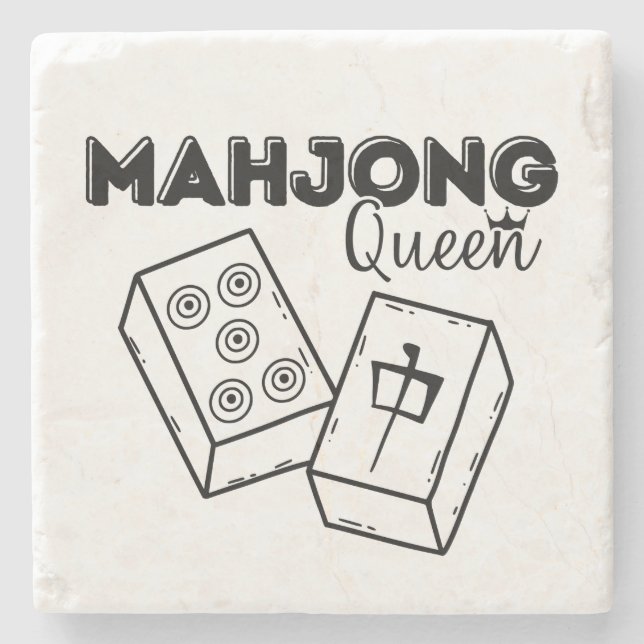 Posavasos De Piedra Mahjong Queen (Anverso)
