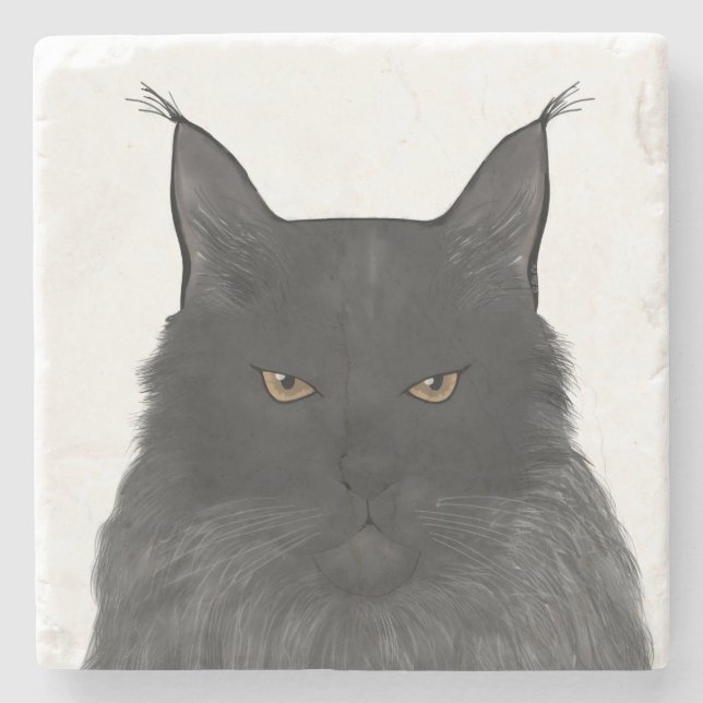 Posavasos De Piedra Maine Coon Stone Coaster (Anverso)
