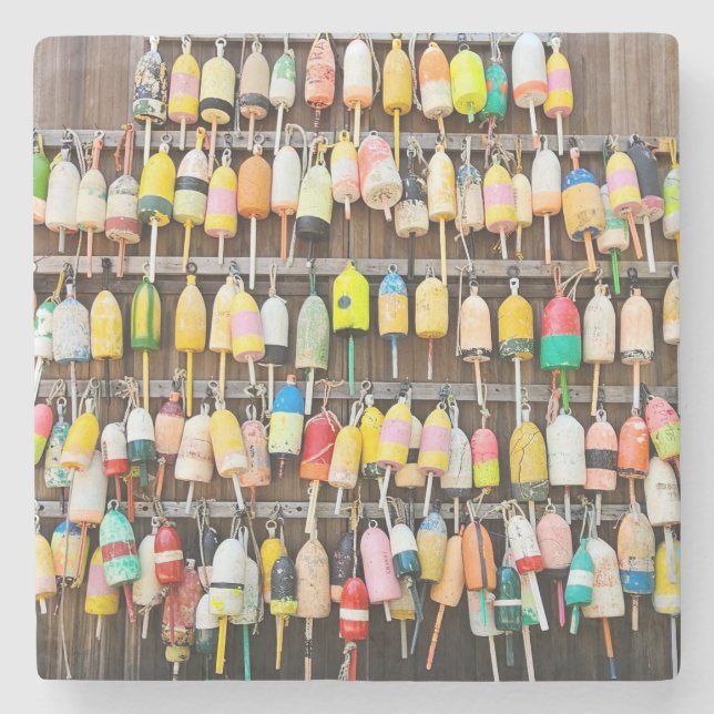 Posavasos De Piedra Maine Lobster Buoys Coaster Set (Anverso)