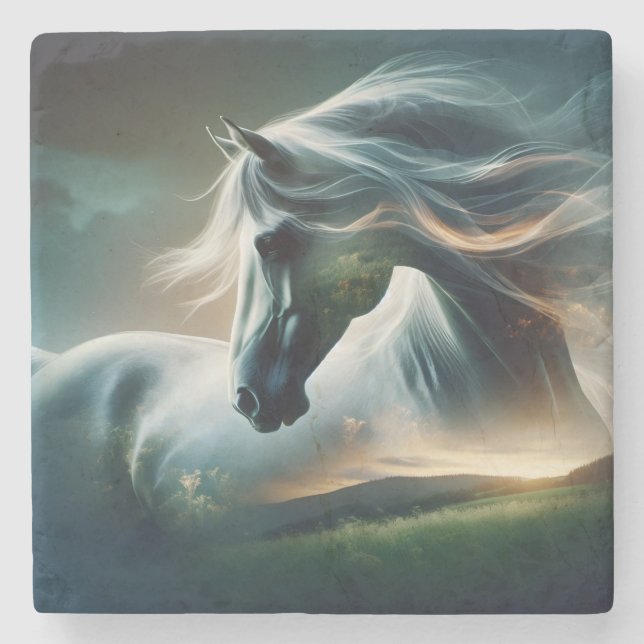 Posavasos De Piedra Majestad Equina (Anverso)