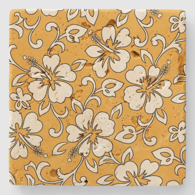Posavasos De Piedra Malia Hibiscus Hawaii Bar Coasters (Anverso)