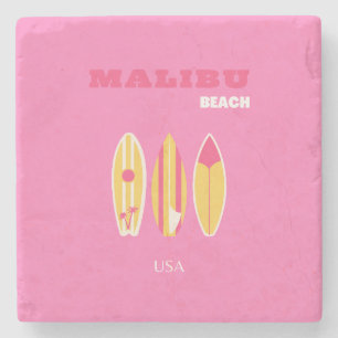 Posavasos De Piedra Malibu, Malibu Beach, California, Preppy, Pink