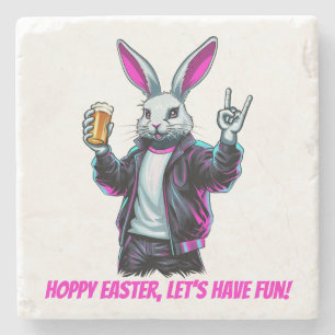 Posavasos De Piedra ¡Malo conejo de Pascua! Feliz Pascua, ¡Divirtámono