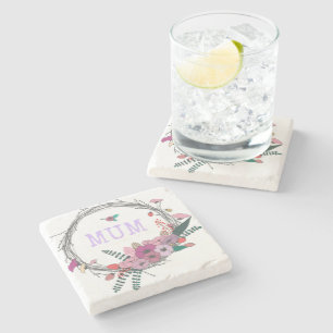 Posavasos De Piedra Mamá floral