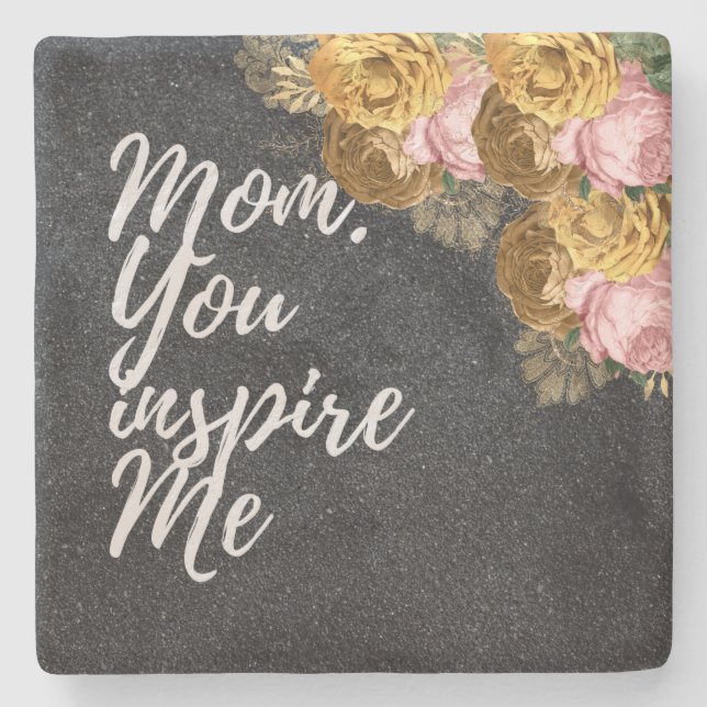 Posavasos De Piedra Mamá, me inspiras a la montaña rusa de piedra (Anverso)