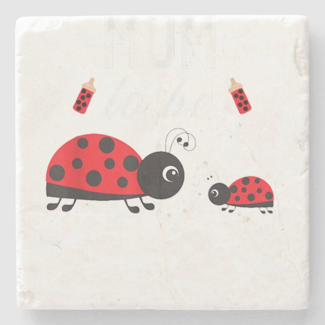 Posavasos De Piedra Mamá Para Ser Ladybug Baby Shower Ladybug Mamá (Anverso)
