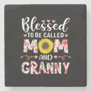 Posavasos De Piedra Mamá Y Abuela Cumpleaños Floral