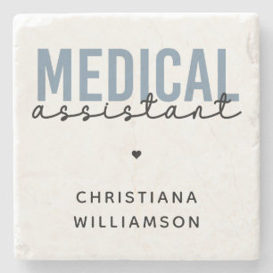 Posavasos De Piedra MAMÁES de Auxiliar Médico personalizado Auxiliar
