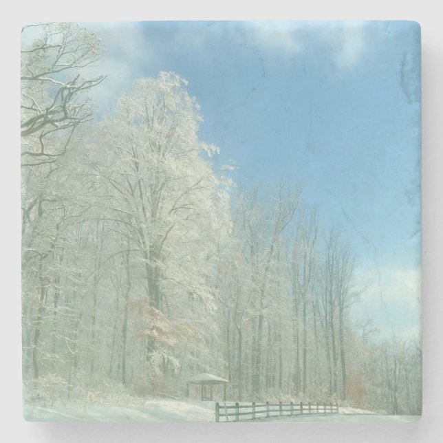 Posavasos De Piedra mañana de invierno (Anverso)
