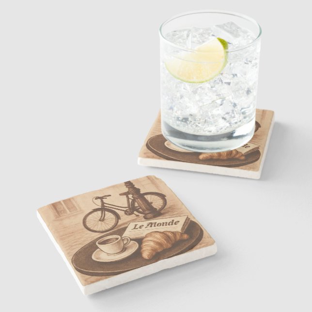 Posavasos De Piedra Mañana parisina (Lateral)