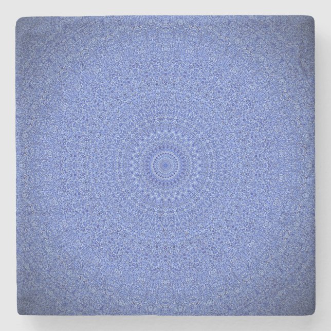 Posavasos De Piedra Mandala azul (Anverso)