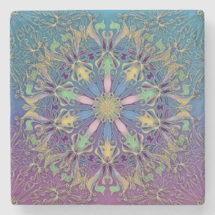 Posavasos de Piedra Mandala Colorido