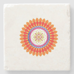 Posavasos De Piedra Mandala de Euforia Rítmica
