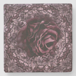 Posavasos De Piedra Mandala de rosa 