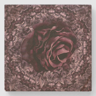 Posavasos De Piedra Mandala de rosa 