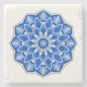 Posavasos De Piedra Mandala en azul