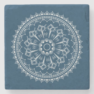 Posavasos De Piedra Mandala hecha de Seashells