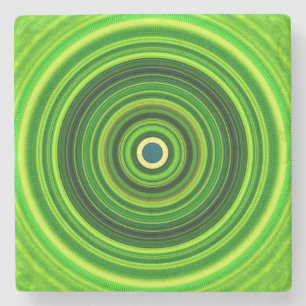 Posavasos De Piedra Mandala verde geométrica-25436