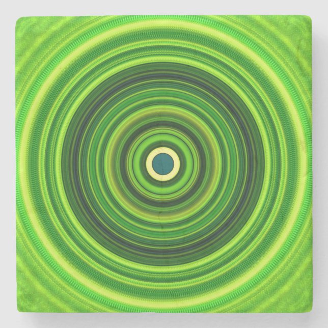 Posavasos De Piedra Mandala verde geométrica-25436 (Anverso)