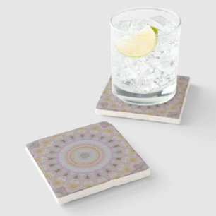 Posavasos De Piedra Mandalas De Rosas Amarillas