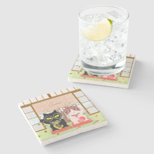 Posavasos De Piedra Maneki Neko Lucky Poiluna