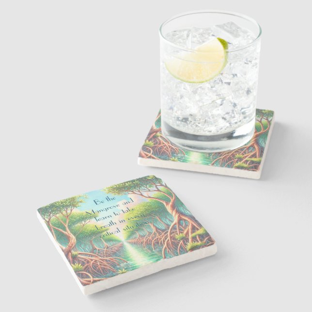 Posavasos De Piedra Manglar y cotizar (Lateral)