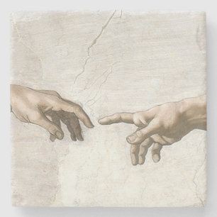 Posavasos De Piedra Manos de la Creación de Adán de Miguel Ángel Arte