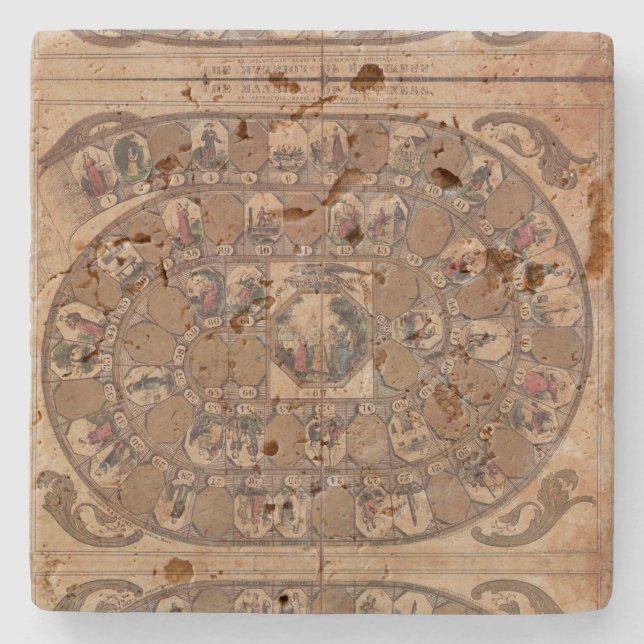 Posavasos De Piedra Mansion of Happiness - old game (Anverso)