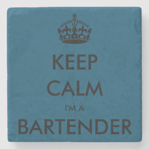 POSAVASOS DE PIEDRA MANTENGA CALMA, SOY BARTENDER