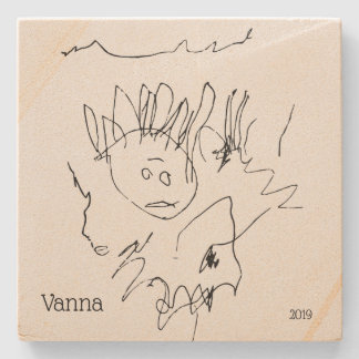Posavasos De Piedra Mantenimiento de la plantilla de dibujo del niño