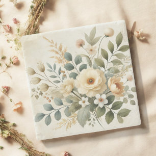 Posavasos De Piedra Mantequilla de agua amarilla Primavera floral y ve