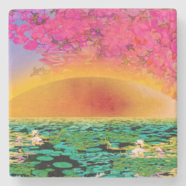 POSAVASOS DE PIEDRA MANTIS RELIGIOSA AL ATARDECER