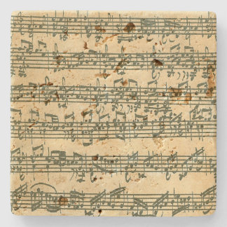 Posavasos De Piedra Manuscrito de la música de Bach Chaconne para el