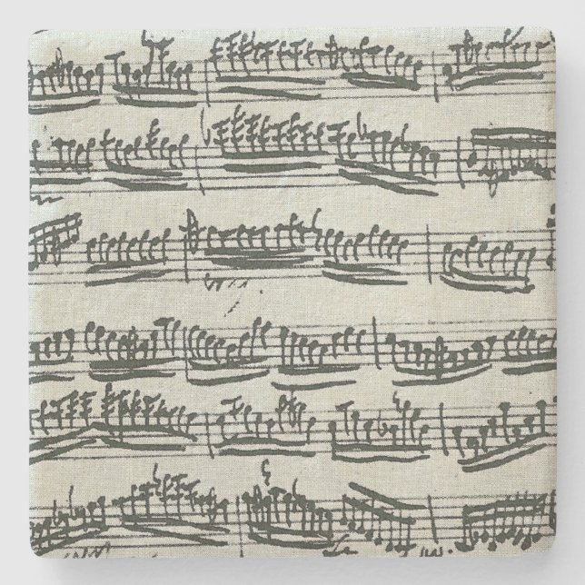 Posavasos De Piedra Manuscrito de la música del violín de Paganini (Anverso)