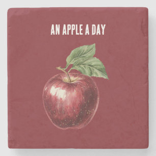 Posavasos De Piedra Manzana Roja Al Día