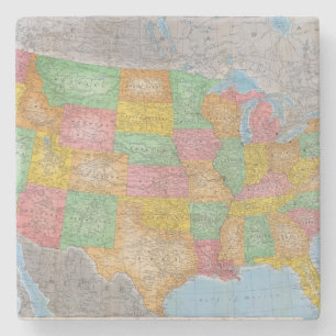Posavasos De Piedra Mapa 3 de Estados Unidos